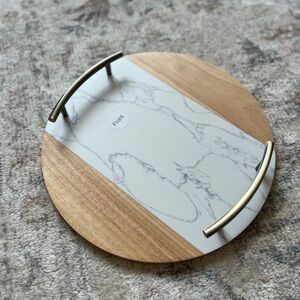 Faux Marble and Wood Tray